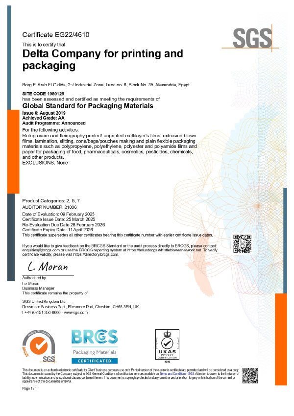 SGS Certificate